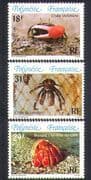 French Polynesia 1986 Coconut Crab/ Crabs/ Marine Animals/ Nature/ Wildlife 3v set (n38363)