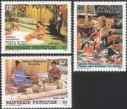 French Polynesia 1986 Folklore/ Clothes/ Costumes/ Design/ Craft/ Art 3v set (n45311b)