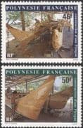 French Polynesia 1986 Pirogue Making/ Canoes/ Boats/ Transport 2v set (n45311g)