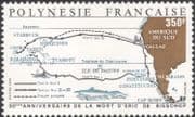 French Polynesia 1988 Eric de Bisschop/ Sailing/ Explorer/ Maps/ People 1v (n45313j)