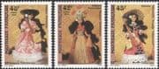 French Polynesia 1988 Folklore/ Tahitian Dolls/ Toys/ Costumes/ Guitars/ Music/ Dance 3v set (n45311j)
