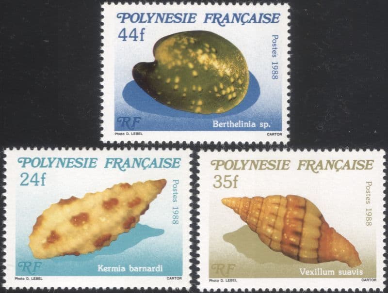 French Polynesia 1988 Shells/ Nature/ Marine/ Snails/ Seashells 3v set ...