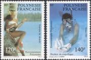 French Polynesia 1989 Sea Shell/ Diving/ Marine/ Music/ Tourism/ Palm Tree 2v set (n33379)