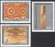 French Polynesia 1989 Tapa (Tree Bark) Decoration/ Art/ Design/ Statue 3v set (n45329)
