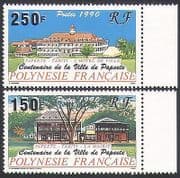 French Polynesia 1990 Buildings / Architecture / Trees / Nature / History 2v set n35989