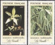 French Polynesia 1990 Vanilla/ Orchids/ Flowers/ Nature/ Fruit/ Food 2v set (n31052)