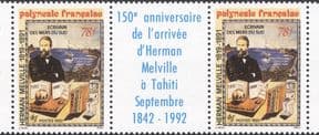 French Polynesia 1992 Herman Melville/ Writers/ Books/ Literature/ People stp (n38213)