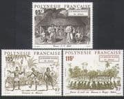 French Polynesia 1992 Maori/ Tribal/ Dance/ Dancing/ Music/ People/ heritage 3v set (n34135)