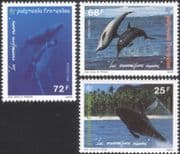 French Polynesia 1994 Humpback Whales/ Dolphins/ Marine/ Nature/ Wildlife 3v set (n45311a)