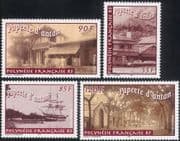French Polynesia 2003 Papeete/ Buildings/ Architecture/ History/ Cycling/ Sailing Ship/ Transport 4v set (n45868)
