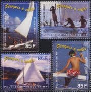 French Polynesia 2003 Pirogues/ Sailing Canoes/ Boats/ Transport/ Sail 4v set (n45866)