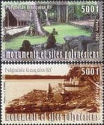 French Polynesia 2005 Cultural Heritage/ Tourism/ Culture/ Trees/ Statues/ History 2v set (n45846)