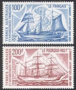 FSAT/TAAF 1974 Charcot/ Sailing Ships/ Transport/ Nautical/ Boats 2v set (n29875)