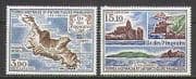FSAT / TAAF 1988 Penguin Island / Map / Views 2v set (n22770)