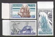 FSAT / TAAF 1988 Ships / Mermaid / Boats / Nautical 3v (n23158)