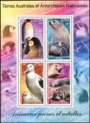 FSAT/TAAF 2002 Penguins/ Albatross/ Seals/ Marine/ Nature/ Wildlife/ Birds/ Mammals 4v sht (b8640)