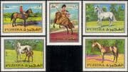 Fujeira 1970 Horses/ Foal/ Nature/ Working Animals/ Transport/ Sports 5v set (s144r)