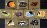 Fujeira 1972 Fish/ Butterflyfish/ Marine/ Animals/ Nature 10v set (s1684c)