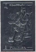 Fujeira SILVER Space/ Apollo 11/ Astronaut/ Moon Landing/ Transport 1v s/a (b8512)