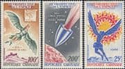 Gabon 1970 History of Flight/ da Vinci/ Verne/ Icarus/ Space/ Rocket 3v set (b3583b)