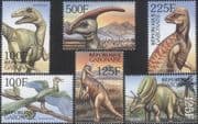 Gabon 2000 Dinosaurs/ Prehistoric Animals/ Reptiles/ Nature 6v set (s1032z)