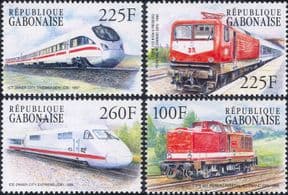 Gabon 2000 Trains/ Railways/ Rail/ Locomotives/ Transport/ Engines  4v set (s282v)