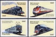 Gabon 2000 Trains/ Railways/ Rail/ Locomotives/ Transport/ Steam Engines 4v set (s282t)