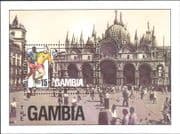 Gambia 1989 Football/ World Cup Italia 90/ Sports/ Soccer/ Buildings 1v set (s4837d)