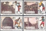 Gambia 1989 Football/ World Cup Italia 90/ Sports/ Soccer/ Buildings 4v set (s4837a)