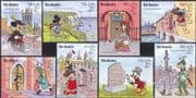 Gambia 1990 Disney/ Mickey/ Cartoons/ London Buildings/ Castle/ StampEx/ Animation 8v set (b158c)
