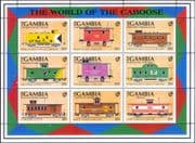 Gambia 1991 Caboose/ Brake Van/ Trains/ Railways/ Transport/ Rail 9v sht (s5709h)
