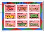 Gambia 1991 Caboose/ Brake Van/ Trains/ Railways/ Transport/ Rail 9v sht (s5709j)