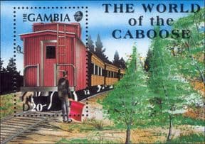 Gambia 1991  Caboose/ Brake Van/ Trains/ Railways/ Transport/ Steam  1v m/s  (s1762t)