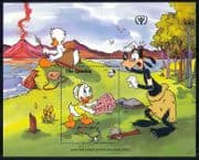 Gambia 1991 Disney/ ILY/ Goofy/ Volcano/ Writing/ Cartoons/ Animation 1v m/s (d00111)