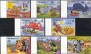 Gambia 1991 Disney/ Literacy Year/ Mickey/Just So Stories/ Kipling/ Animals/ Cartoons 8v set b158d