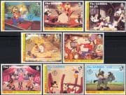 Gambia 1992 Disney/ Goofy's 60th/ Mickey/ Donald/ Boat/ Trumpet/ Films/ Cartoons 8v set (b245f)