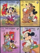 Gambia 1992 Disney/ Mickey/ Columbus/ Boats/ StampEx/ Cartoons/ Animation 4v set (s437h)