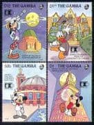 Gambia 1992 Disney / StampEx / Mickey / Donald 4v set d00155