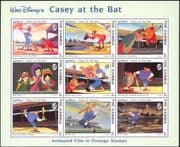 Gambia 1993 Disney/ Films/ Casey/ Baseball/ Sports/ Games/ Cartoons/ Animation 9v sht (d00234p)