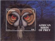 Gambia 1993 Tawny Owl/ Owls/ African Birds of Prey/ Nature/ Raptors 1v m/s (b1574p)