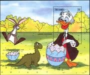 Gambia 1994 Disney/ Easter/ Ludwig von Drake/ Dinosaur/ Rabbit/ Cartoons 1v m/s (ad1126)
