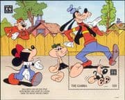 Gambia 1994 Disney/ YO Dog/ Greetings/ Dogs/ Animals/ Zodiac/ Cartoons/ Animation 1v m/s (b3123p)