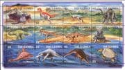 Gambia 1995 Dinosaurs/ Prehistoric Animals/ Nature/ Reptiles 12v sht (b5640e)
