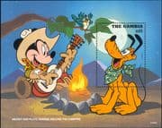 Gambia 1995 Disney/ Mickey/ Pluto/ Cowboys/ Cartoons/ Animation/ Music/ Guitar 1v m/s (ad1093)