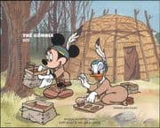 Gambia 1995 Disney/ Minnie/ Daisy/ Indians/ Cowboys Cartoons/ Animation 1v m/s (b4762p)