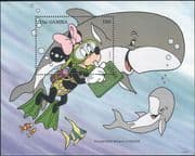 Gambia 1996 Disney/ Minnie Mouse/ Whales/ Nature/ Cartoons/ Animation 1v m/s (b3162)