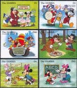 Gambia 1996 Disney Volunteers/ Mickey/ Nurse/ Firemen/ Scouts/ Cartoons/ Animation 6v set (b413x)