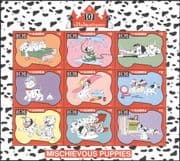 Gambia 1997 Disney/ 101 Dalmatians/ Films/ Dogs/ Cartoons/ Animation 9v sht (b798p)