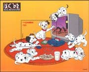 Gambia 1997 Disney/ 101 Dalmations/ Dogs/ Films/ Cartoons/ Animation 1v m/s (ad1103)