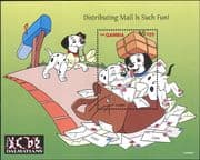 Gambia 1997 Disney/ 101 Dalmations/ Dogs/ Films/ Cartoons/ Animation 1v m/s (ad1124)